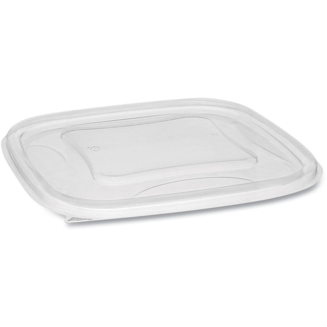Recycled Plastic Square Flat Lid&44 Clear - 7 in.