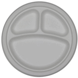 10 in. 3 compartment round plate - 500 pcs
