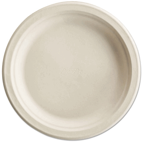 HUH Molded Fiber Round Plates  White - 6 in.