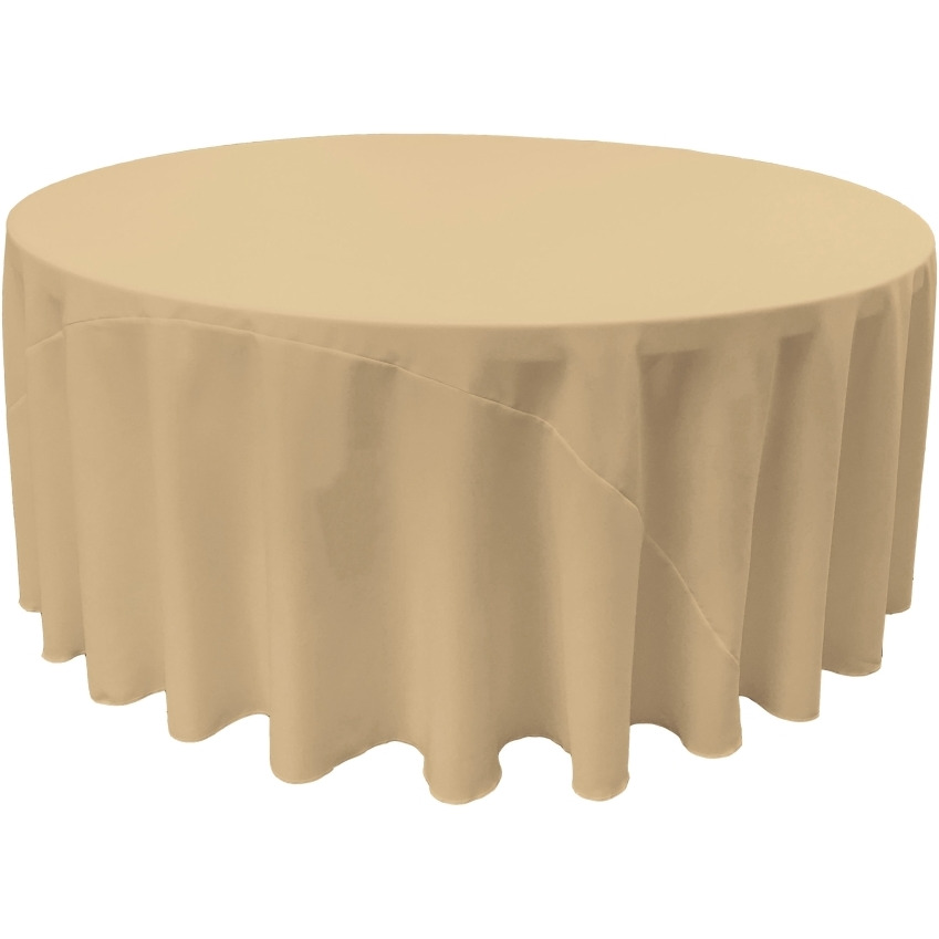 TCpop120R-KhakiP03 Polyester Poplin Tablecloth  Khaki - 120 in. Round