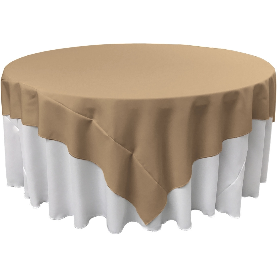 TCpop90x90-TaupeP13 Polyester Poplin Square Tablecloth  Taupe - 90 x 90 in.