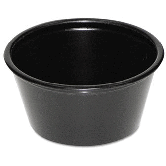 PCT 2 oz Plastic Souffle Cups  Black