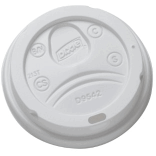Plastic Deerfield Hot Lids Cups  White - 10 to 16 oz