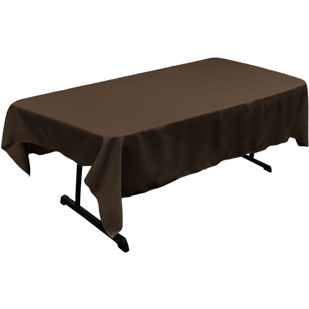 TCpop60x90-BrownP22 Polyester Poplin Rectangular Tablecloth  Brown - 60 x 90 in.