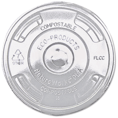 Eco  Lids  for Corn Clear Plastic Cups  Flat  Clear  1000/Carton