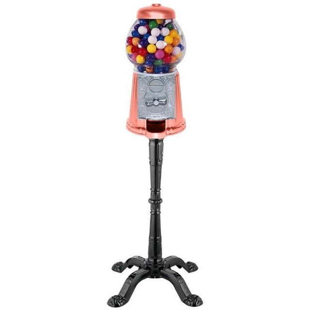15 in. Classic Gumball Machine with Antique Style Stand&44 Coral
