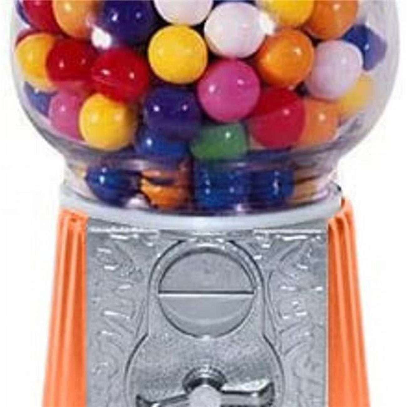 15 in. Tall Antique Style Gumball Machine with Stand & 1 lbs Of Gumballs&44 Pumpkin Orange