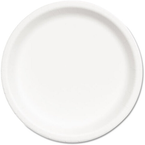 NSN 6 in. Dia. x 0.5 in. White Deep Paper Plates - 1000 per Box