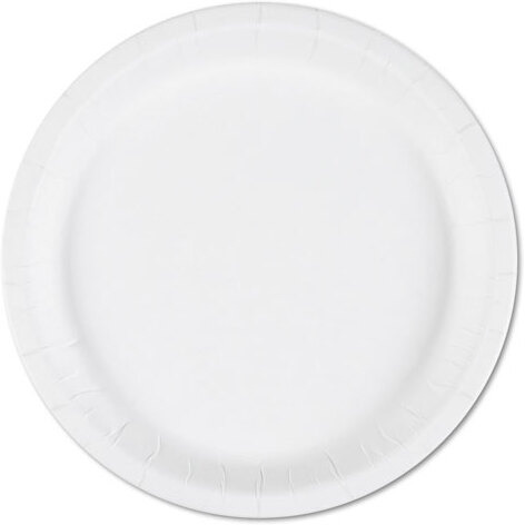 NSN 9 in. Dia. x 0.75 in. Paper Plates  White - 1000 per Box