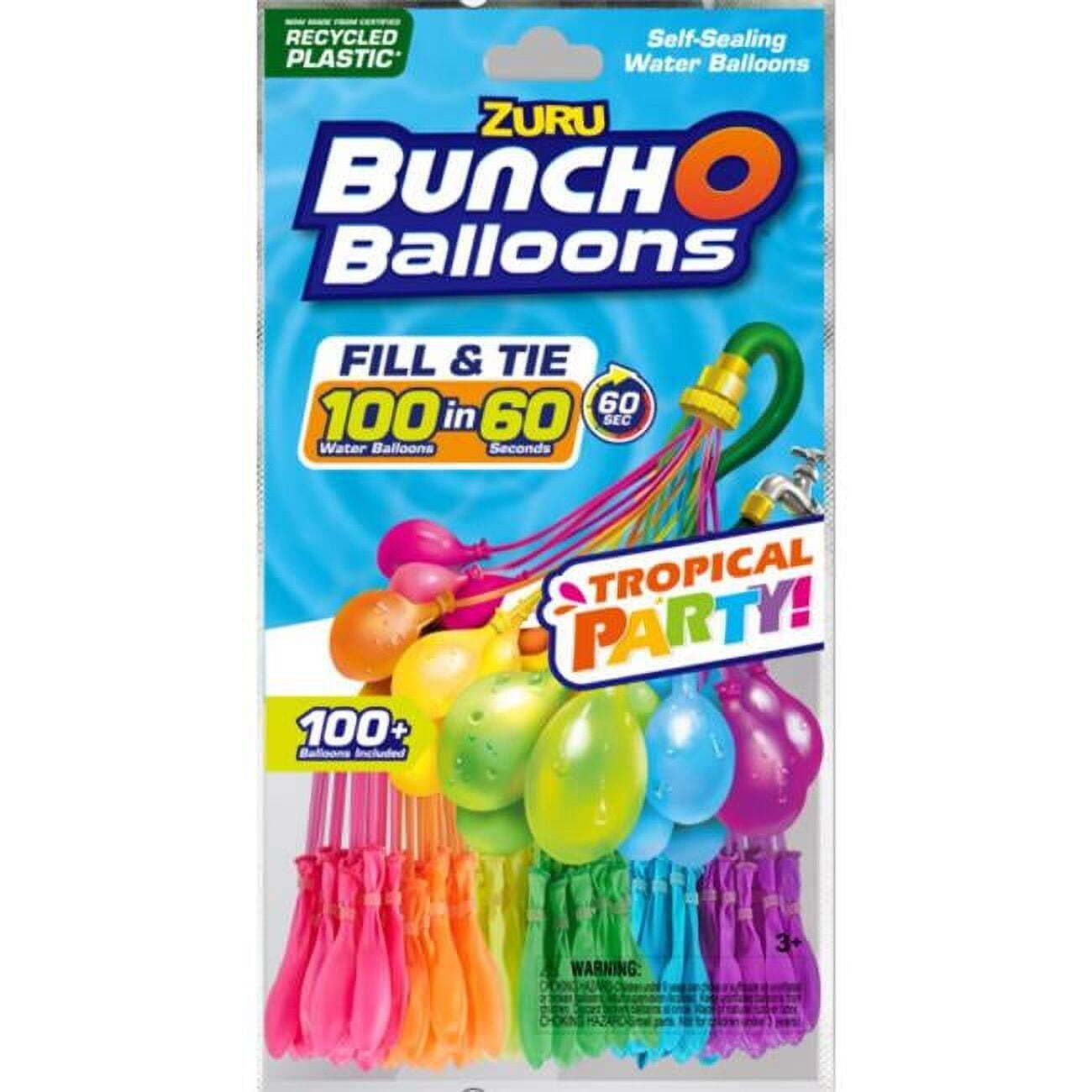 Bunch O Balloons Rapid Filling Water Balloons Plastic Rubber&44 Assorted Color - 100 Piece