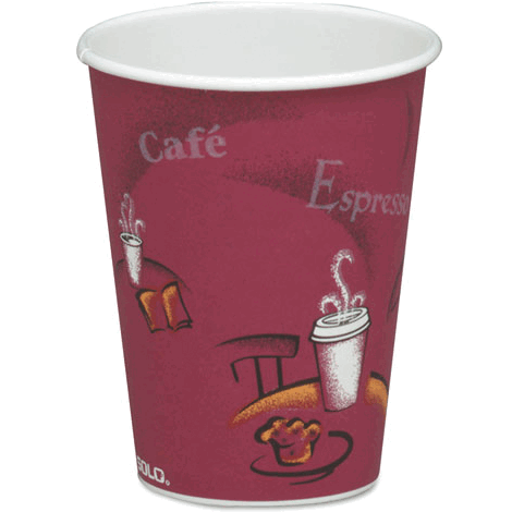 Solo Cup  Bistro Design Hot Drink Cups Paper&44 8 oz. Maroon