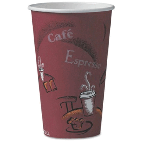 BW  Deerfield Printed Paper Hot Cups- Multi Color - 16 oz