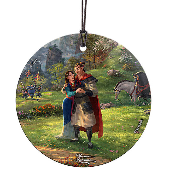 Thomas Kinkade Mulan Blossoms of Love - Couple StarFire Prints Hanging Glass