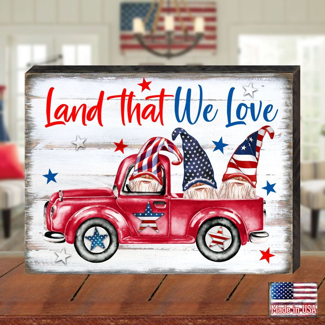 18 x 12 in. American Patriotic Tractor Wall Block - Medium