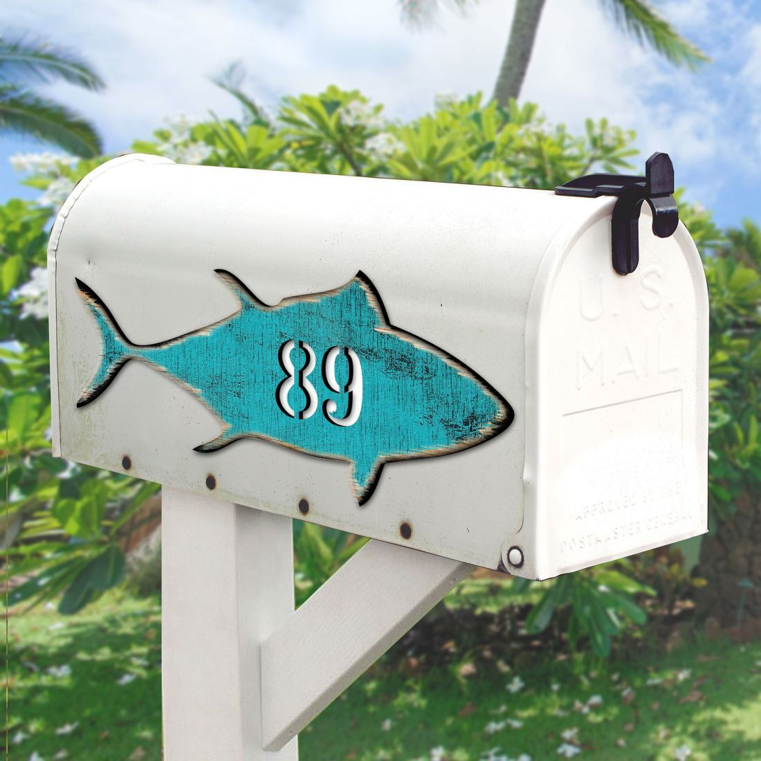12 in. Tuna Fish Coastal House Number Sign Decor