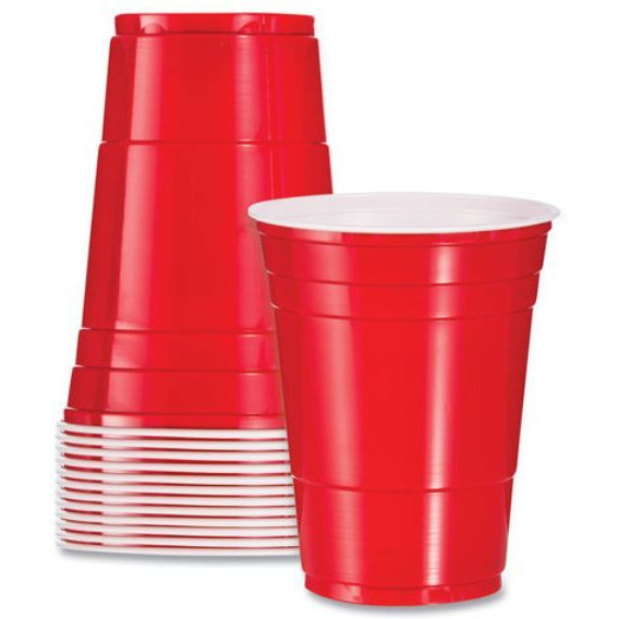 16 oz Solo Party Plastic Cold Drink Cups&44 Red