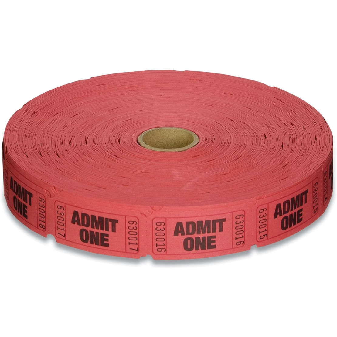 Admit One Single Ticket Roll&44 Red