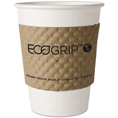 Eco-Products- Inc  EcoGrip Recycled Content Hot Cup Sleeve- Kraft- 1300-Ctn