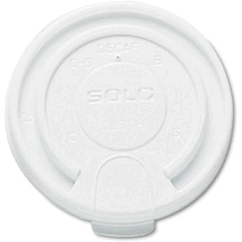 Solo Cup Company  Liftback & Lock Tab Cup Lids for Foam Cups- 16 oz- White- 1000-Carton