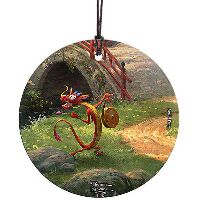 Trend Setters  Thomas Kinkade Mulan Blossoms of Love - Mushu StarFire Prints Hanging Glass