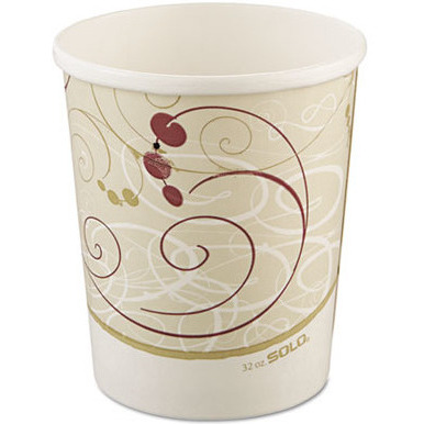 Solo Cups  32 oz Flexstyle Double Poly Paper Containers&44 Symphony Design - 500 per Case