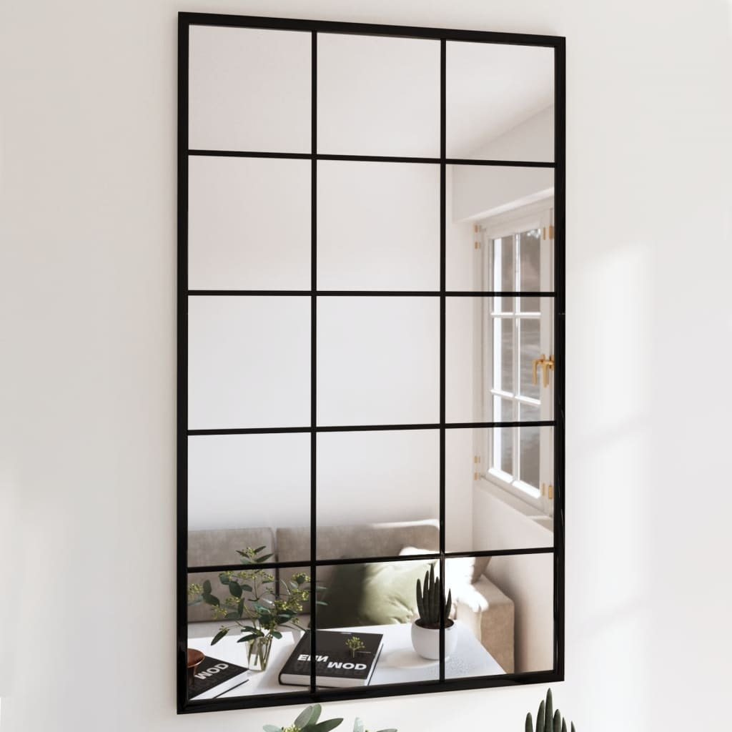 vidaXL Wall Mirrors 2 pcs Black 39.4&quotx23.6" Metal