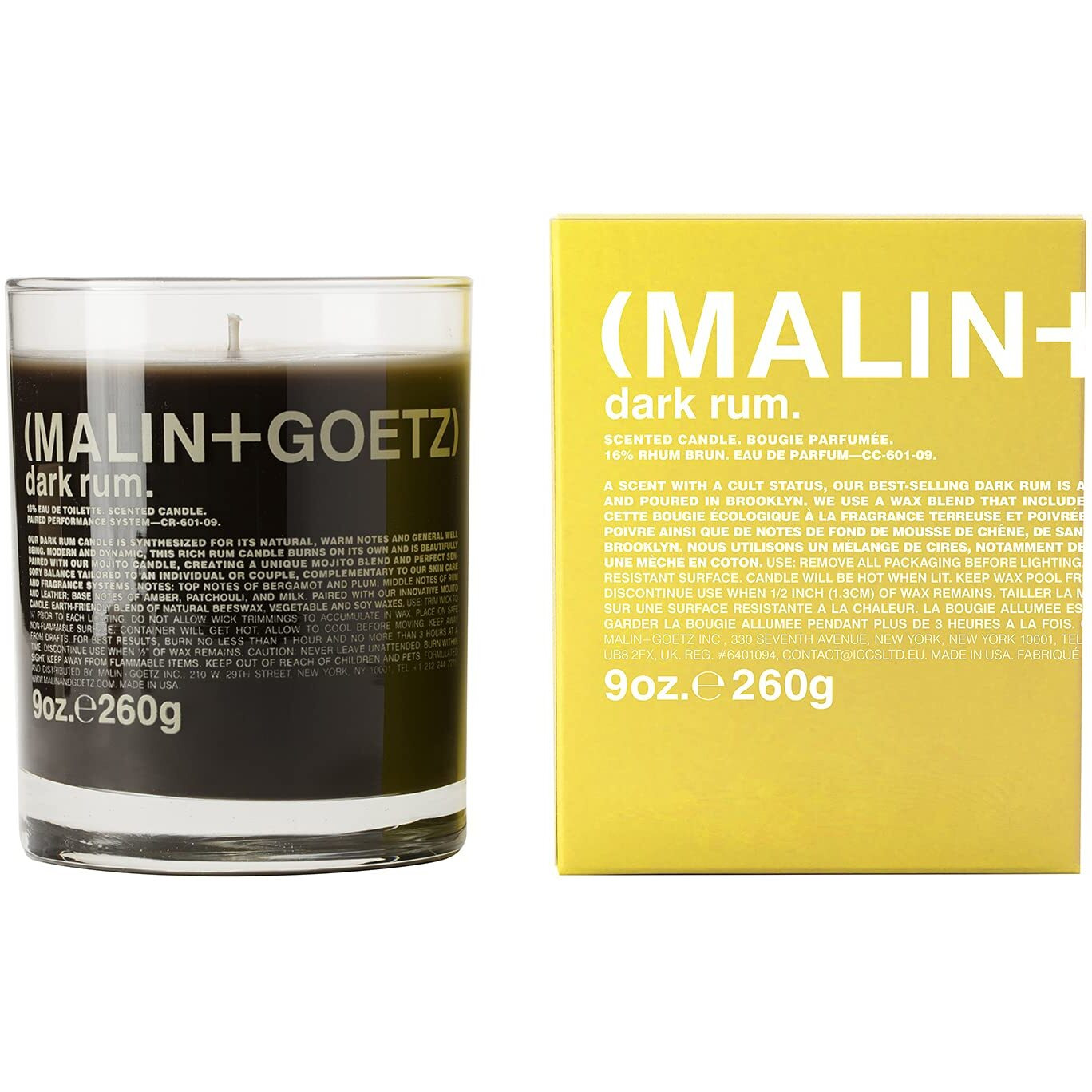 Scented Candle - Dark Rum by Malin + Goetz for Unisex - 9 oz Candle