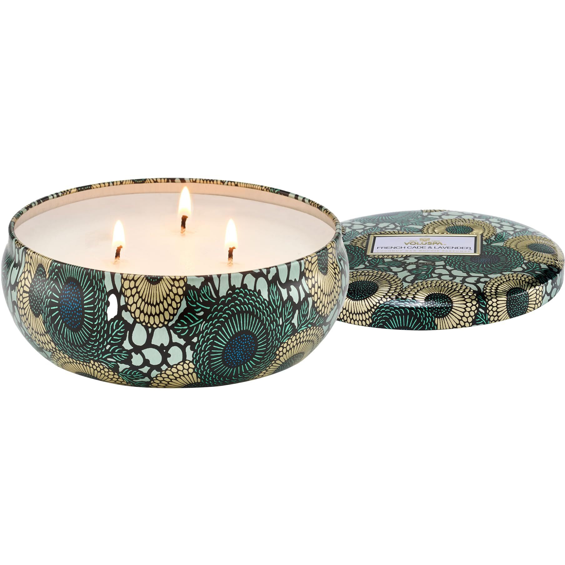 3 Wick Tin Candle - French Cade and Lavender by Voluspa for Unisex - 12 oz Candle