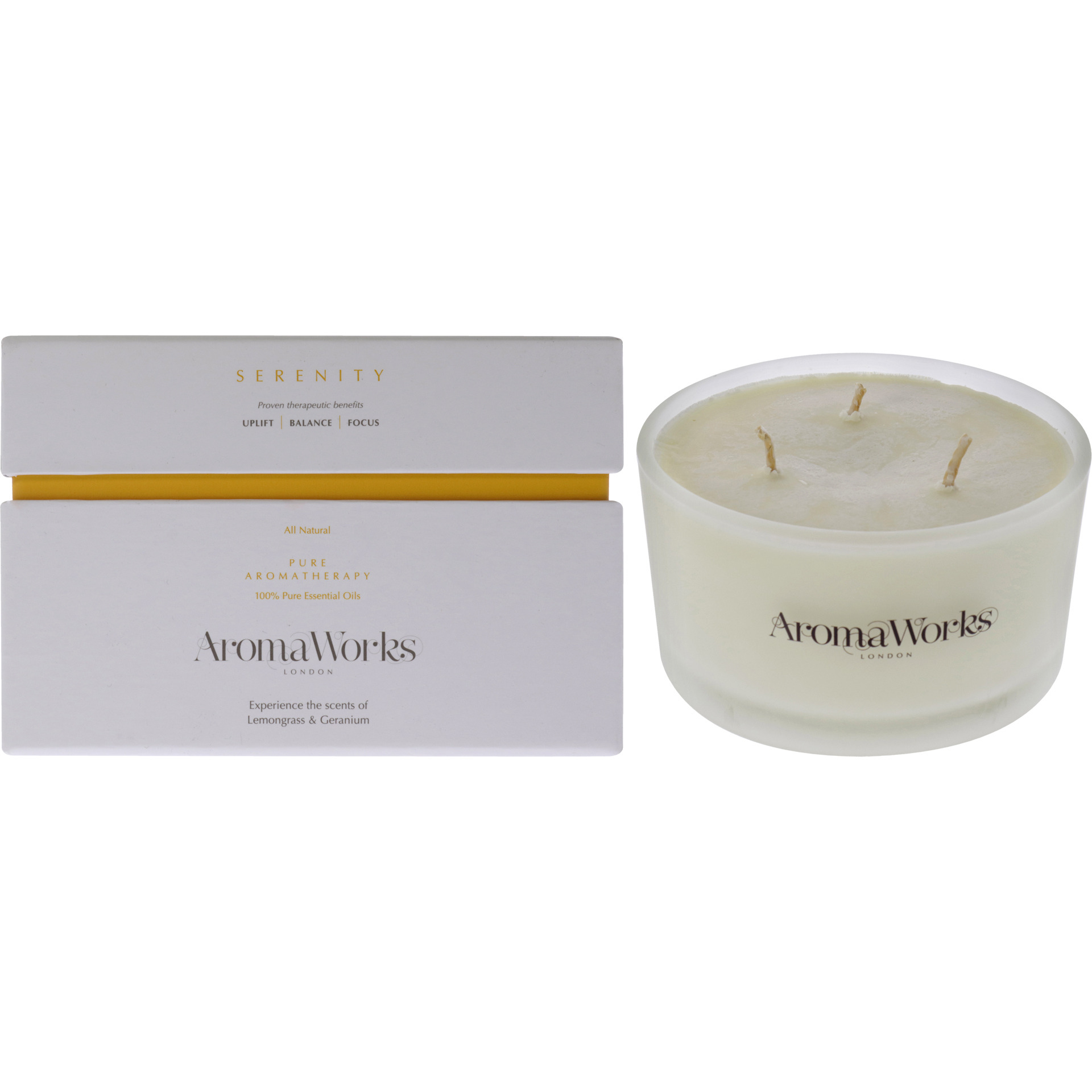 Serenity Candle 3 Wick Large by Aromaworks for Unisex - 14.1 oz Candle