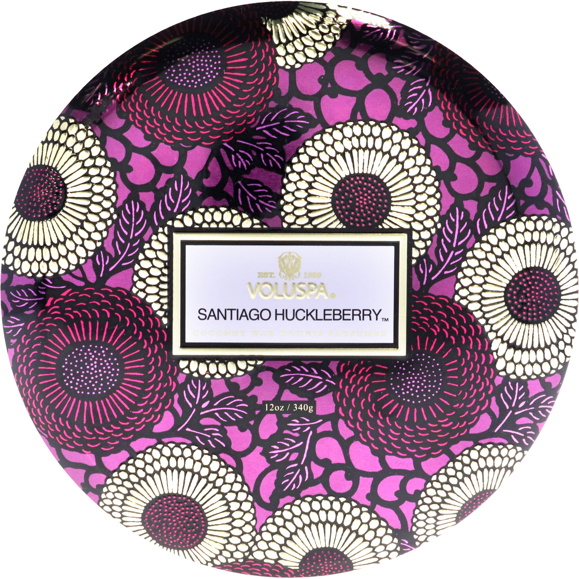 3 Wick Tin Candle - Santiago Huckleberry by Voluspa for Unisex - 12 oz Candle