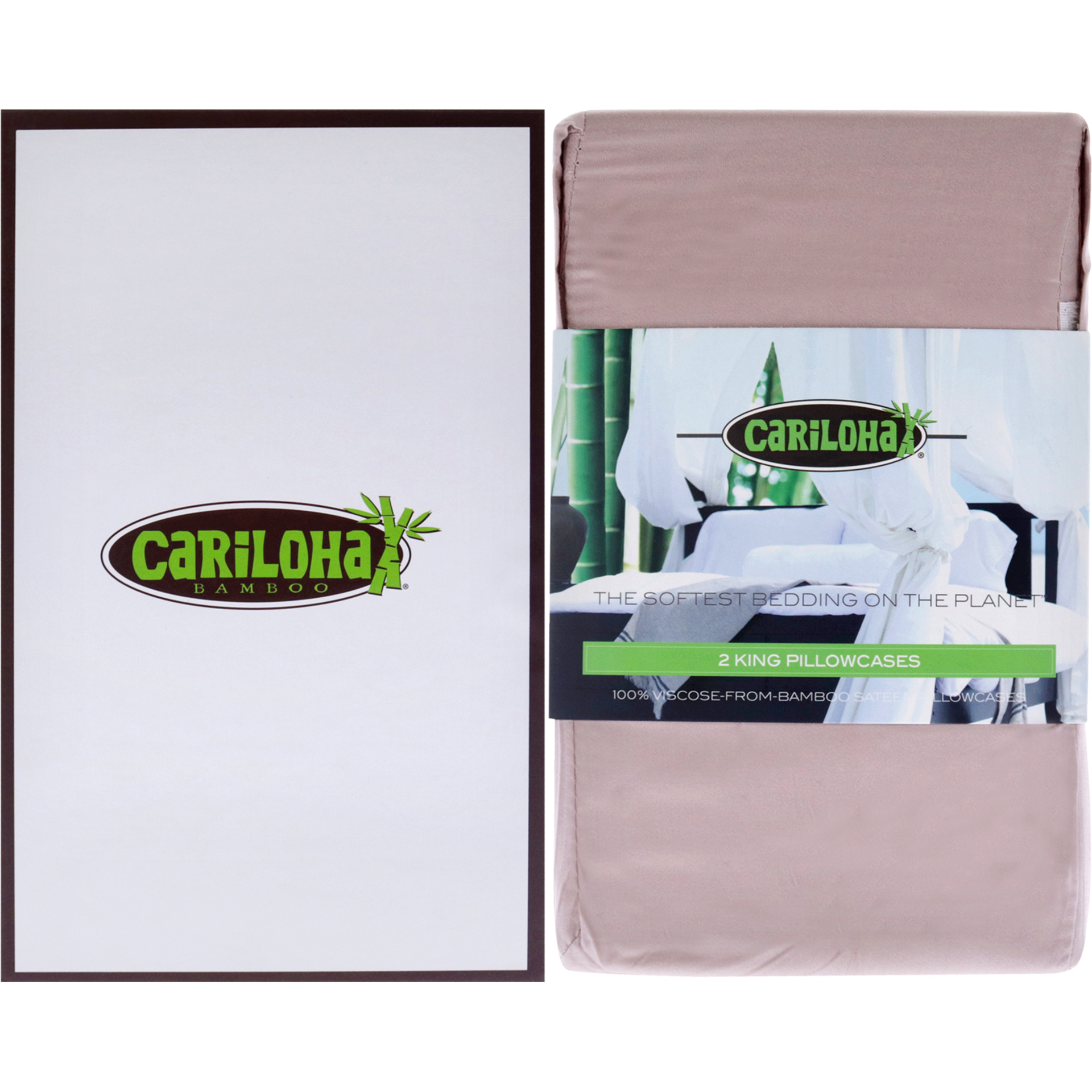 Resort Bamboo Pillowcase Set - Blush-King by Cariloha for Unisex - 2 Pc Pillowcases