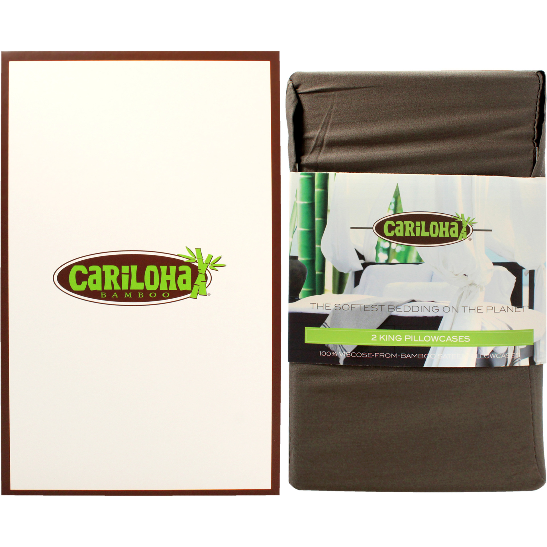 Resort Bamboo Pillowcase Set - Onyx-King by Cariloha for Unisex - 2 Pc Pillowcase