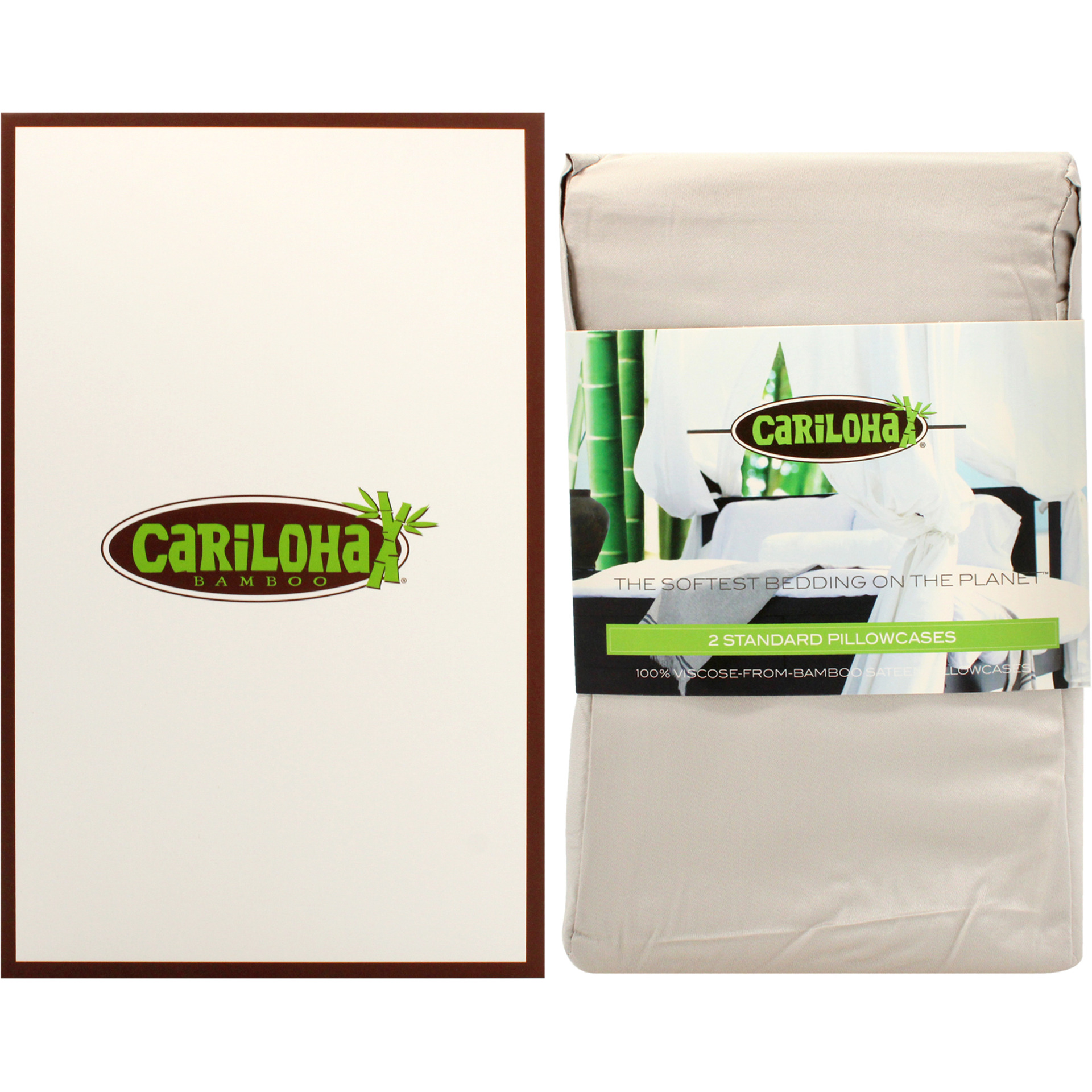 Resort Bamboo Pillowcase Set - Harbor Gray-Standard by Cariloha for Unisex - 2 Pc Pillowcase