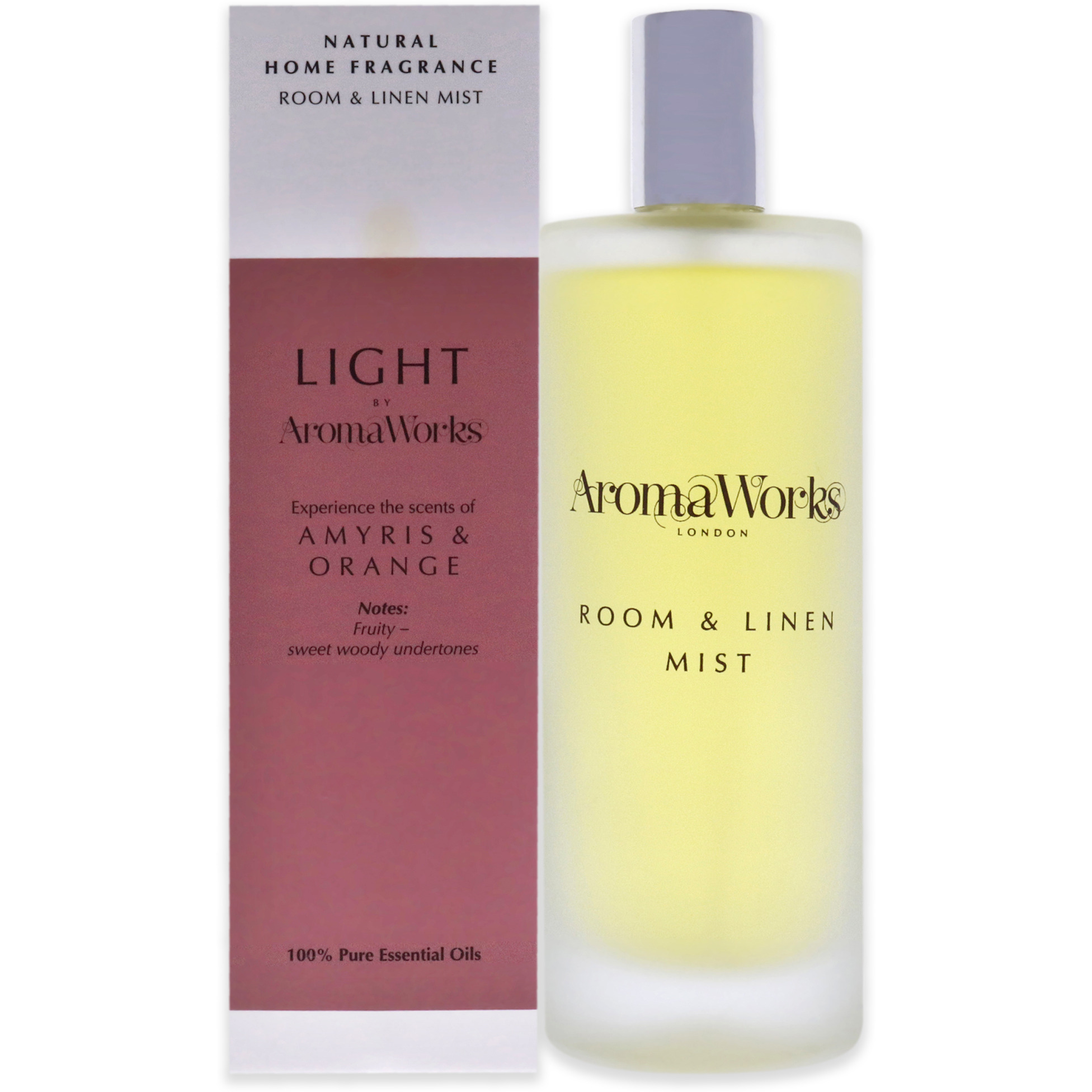 Light Room and Linen Mist - Amyris and Orange by Aromaworks for Unisex - 3.4 oz Room Spray