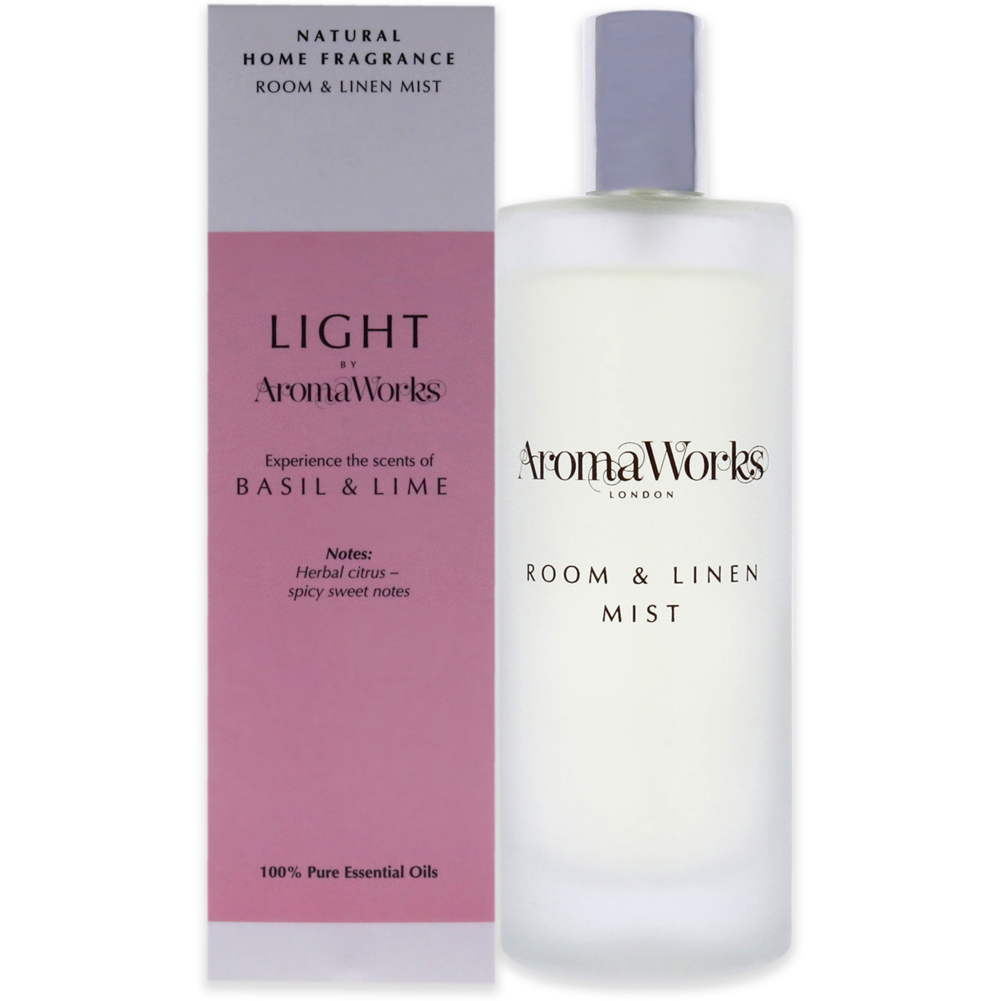 Light Room and Linen Mist - Basil and Lime by Aromaworks for Unisex - 3.4 oz Room Spray