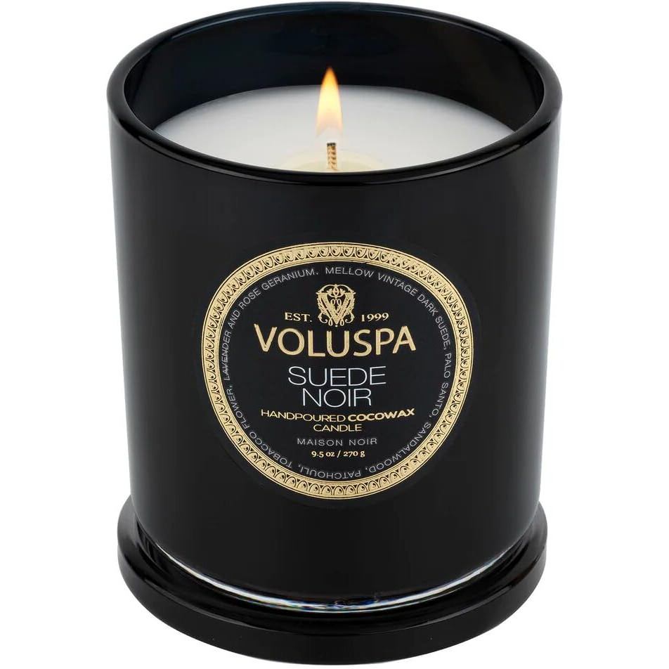 Suede Noir Classic Candle by Voluspa for Unisex - 9.5 oz Candle