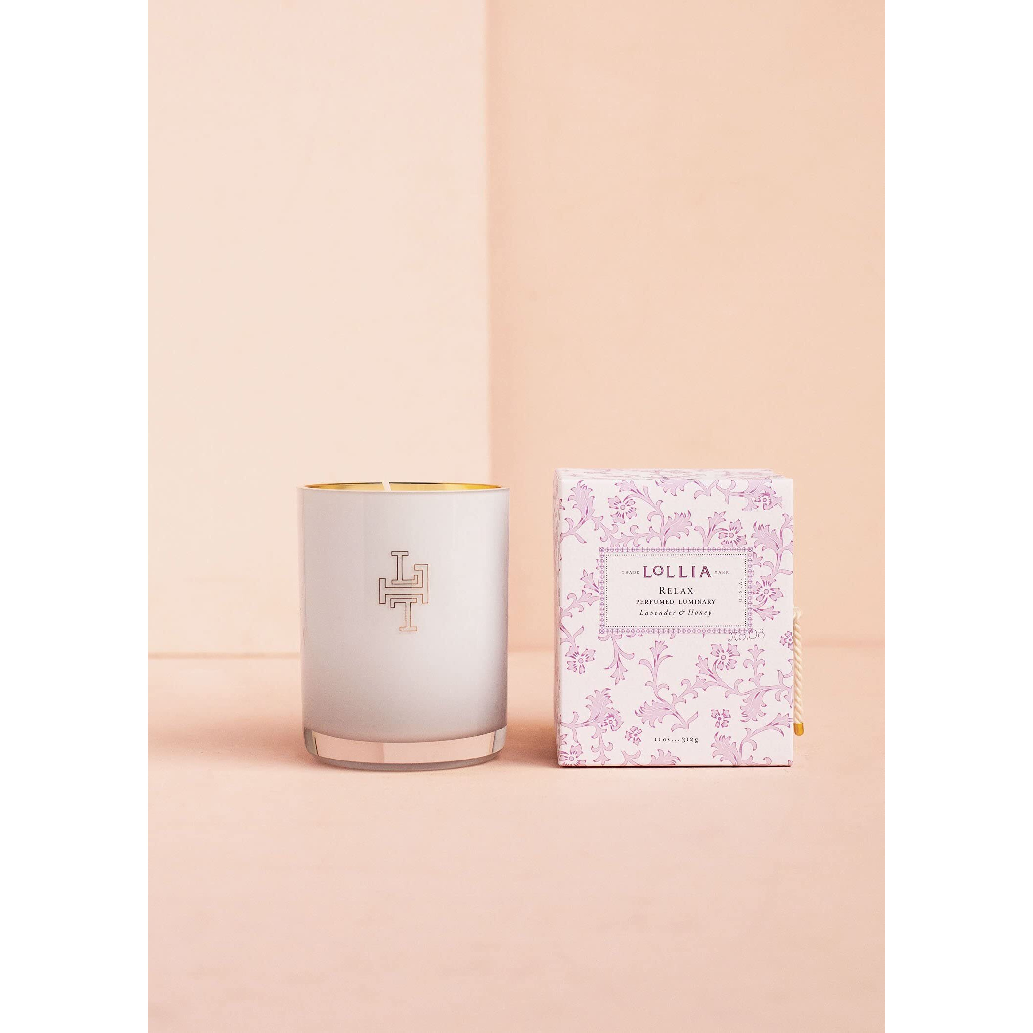 Relax Perfumed Luminary Candle by Lollia for Unisex - 11 oz Candle