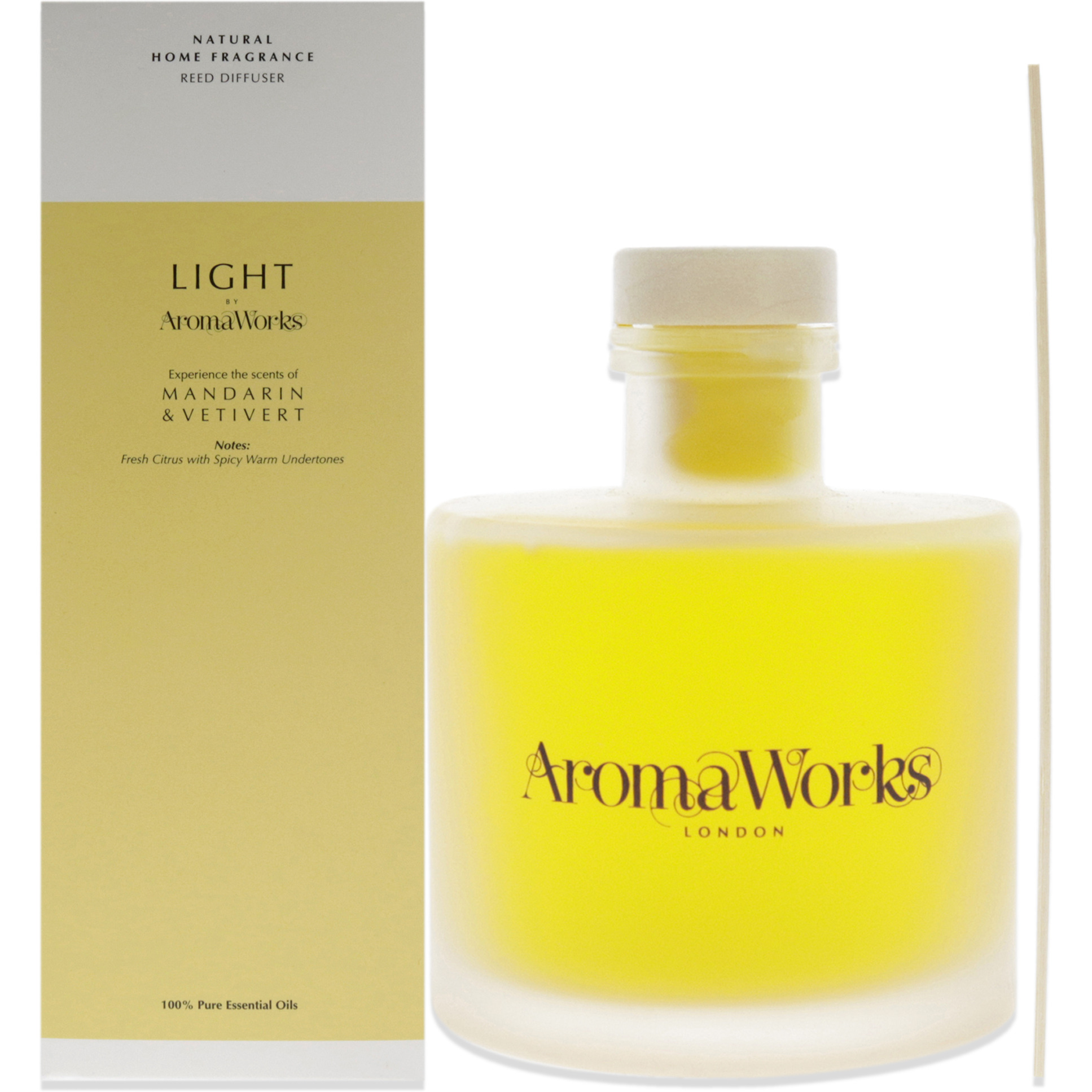 Light Range Reed Diffuser - Mandarin and Vetivert by Aromaworks for Unisex - 6.76 oz Reed Diffuser