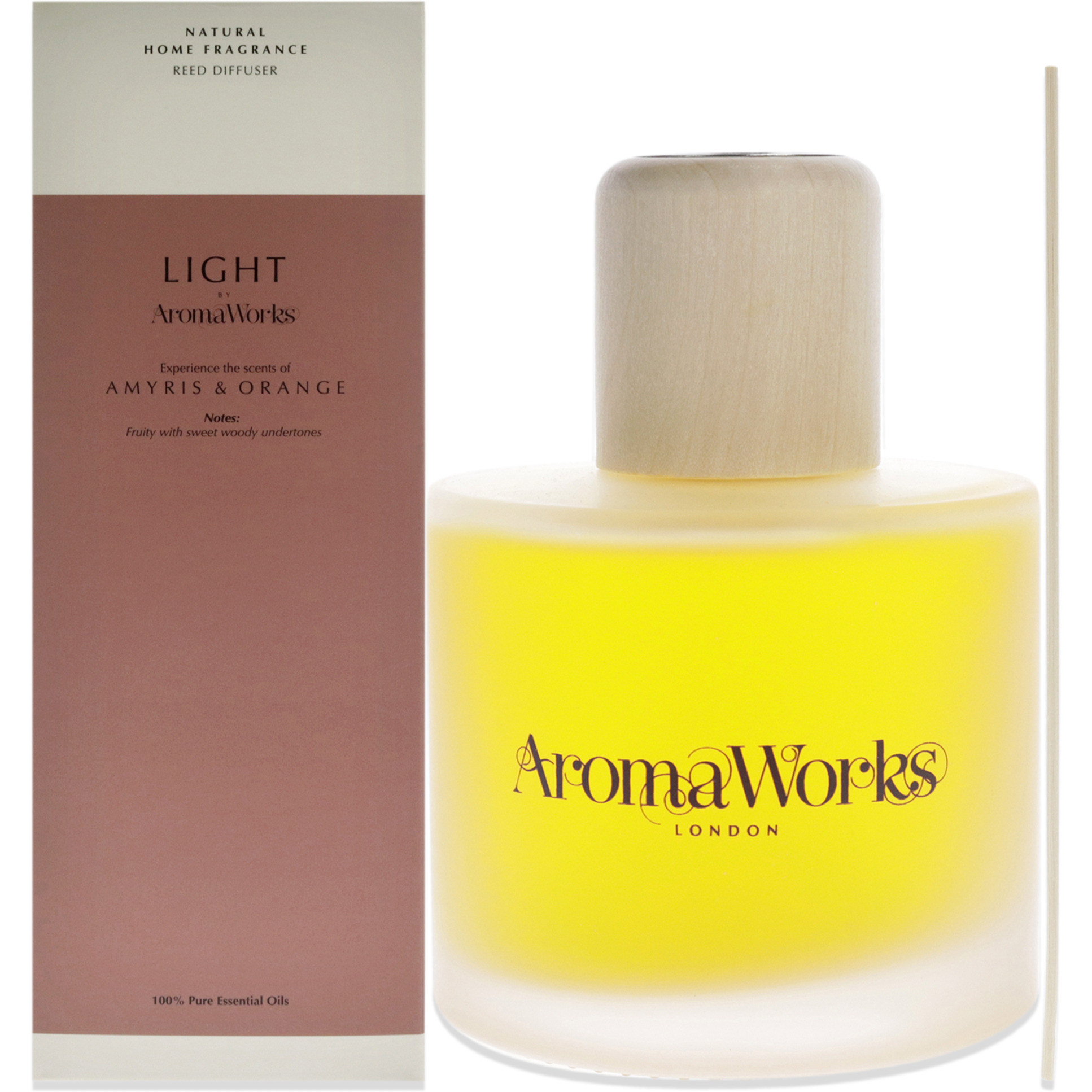 Light Range Reed Diffuser - Amyris and Orange by Aromaworks for Unisex - 6.76 oz Reed Diffuser