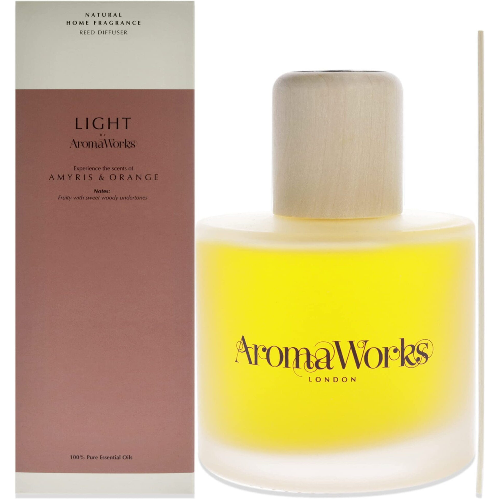 Light Range Reed Diffuser - Amyris and Orange by Aromaworks for Unisex - 6.76 oz Reed Diffuser