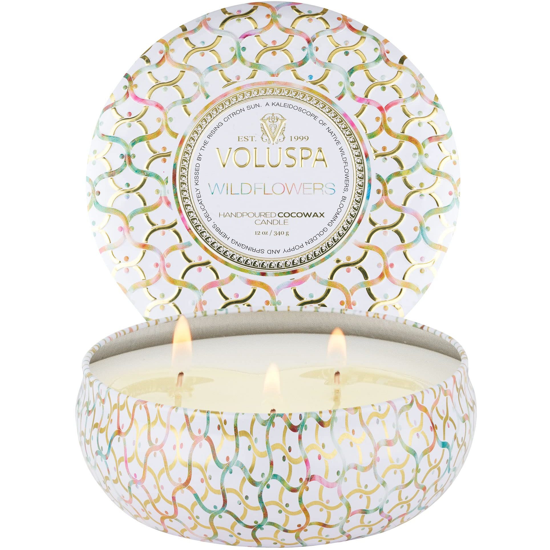 3 Wick Tin Candle - Wildflowers by Voluspa for Unisex - 12 oz Candle