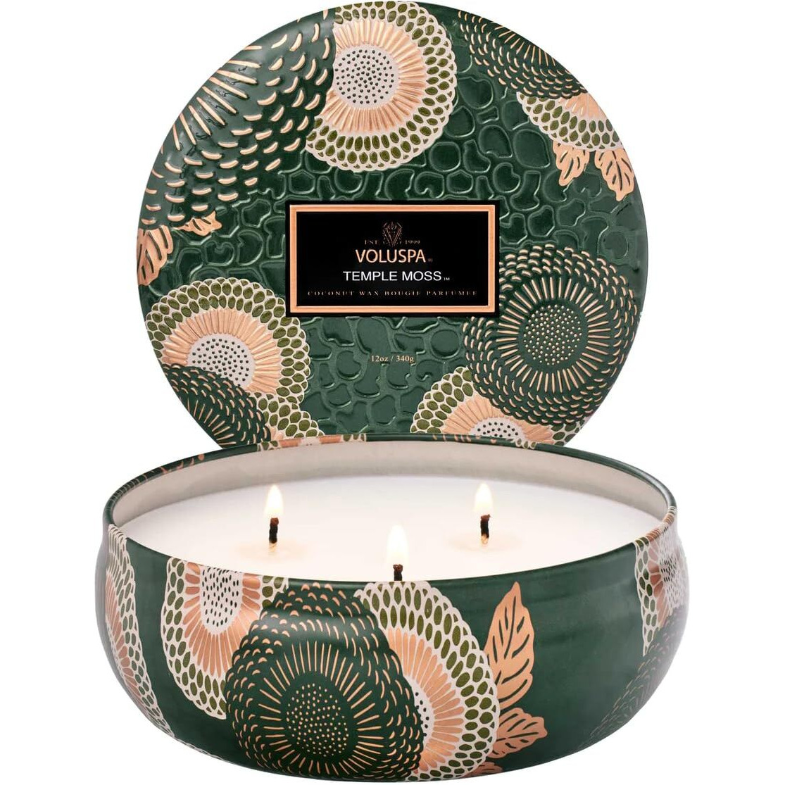 3 Wick Tin Candle - Temple Moss by Voluspa for Unisex - 12 oz Candle