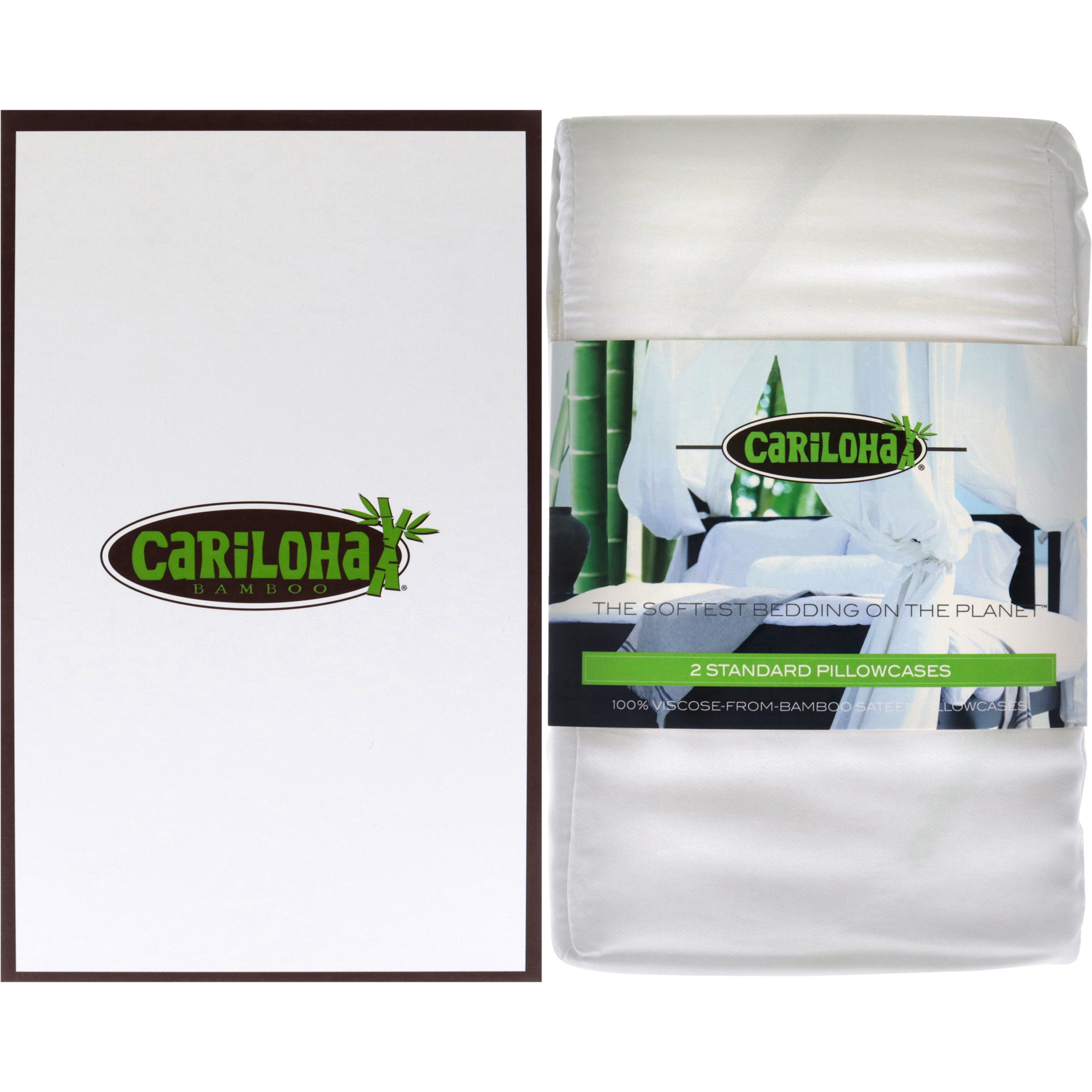 Resort Bamboo Pillowcase Set - White-Standard by Cariloha for Unisex - 2 Pc Pillowcase