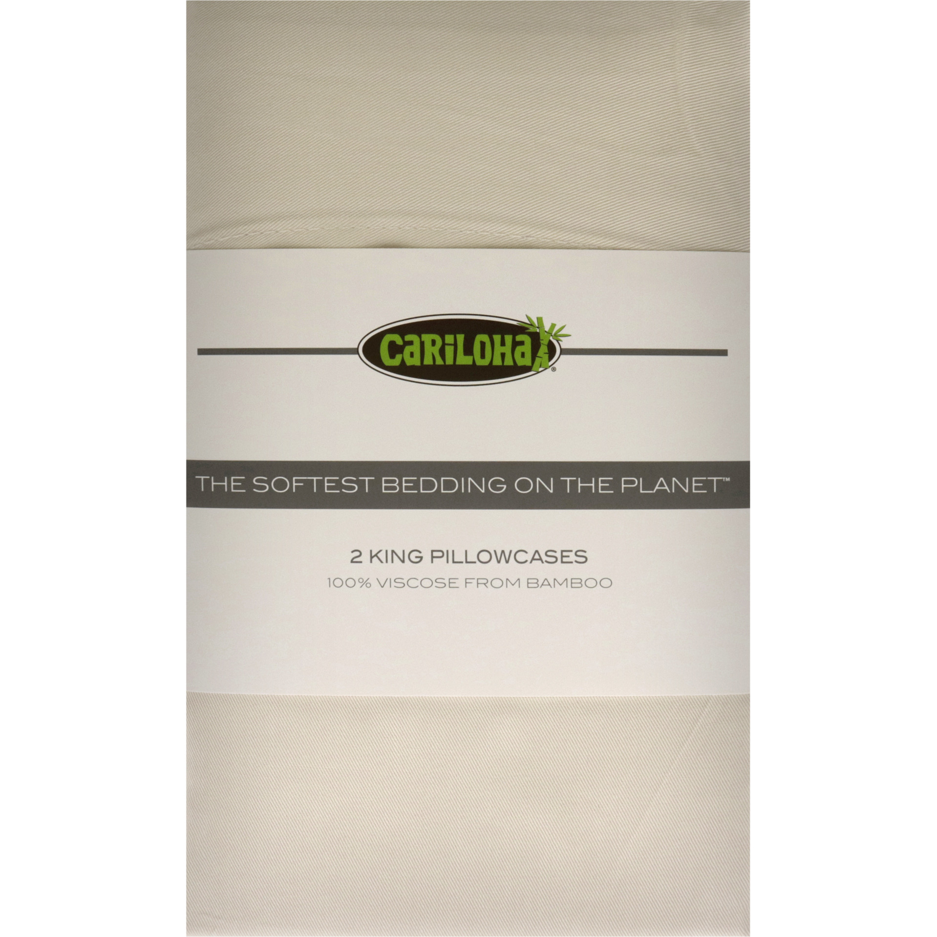 Classic Bamboo Pillowcase Set - Ivory-King by Cariloha for Unisex - 2 Pc Pillowcase