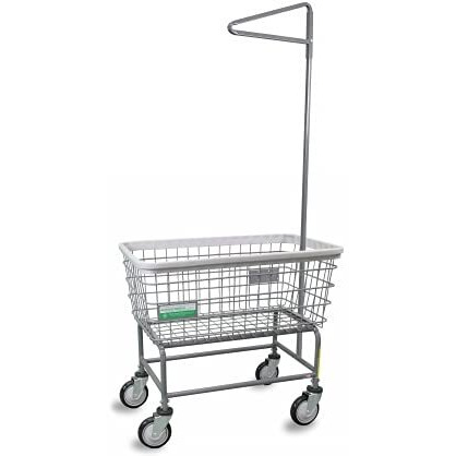 Antimicrobial Wire Utility Cart with Single Pole Rack, 4.5 Bushel