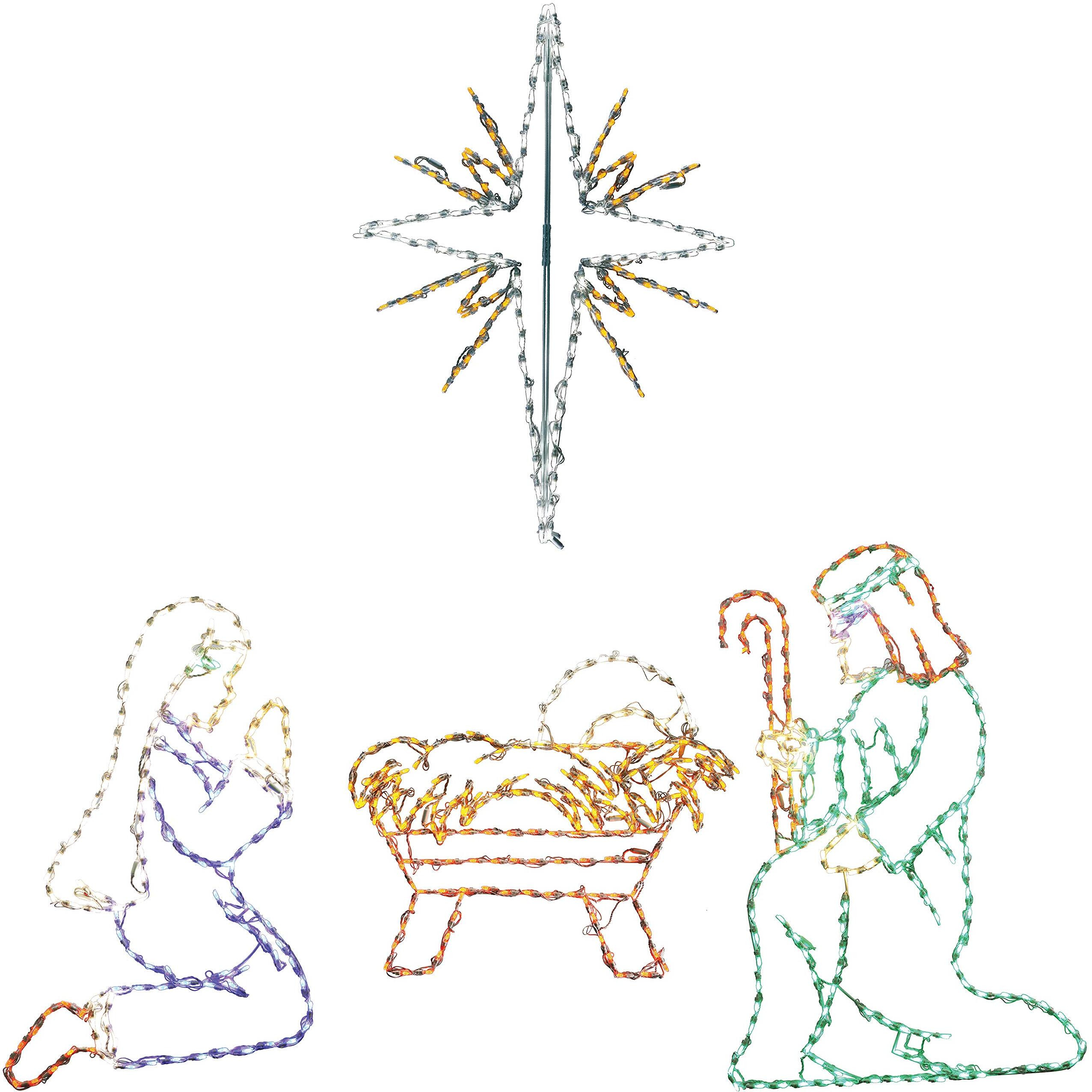 Fraser Hill Farm 4PC Nativity - Joseph, Mary, Baby Jesus, Bethlehem Star