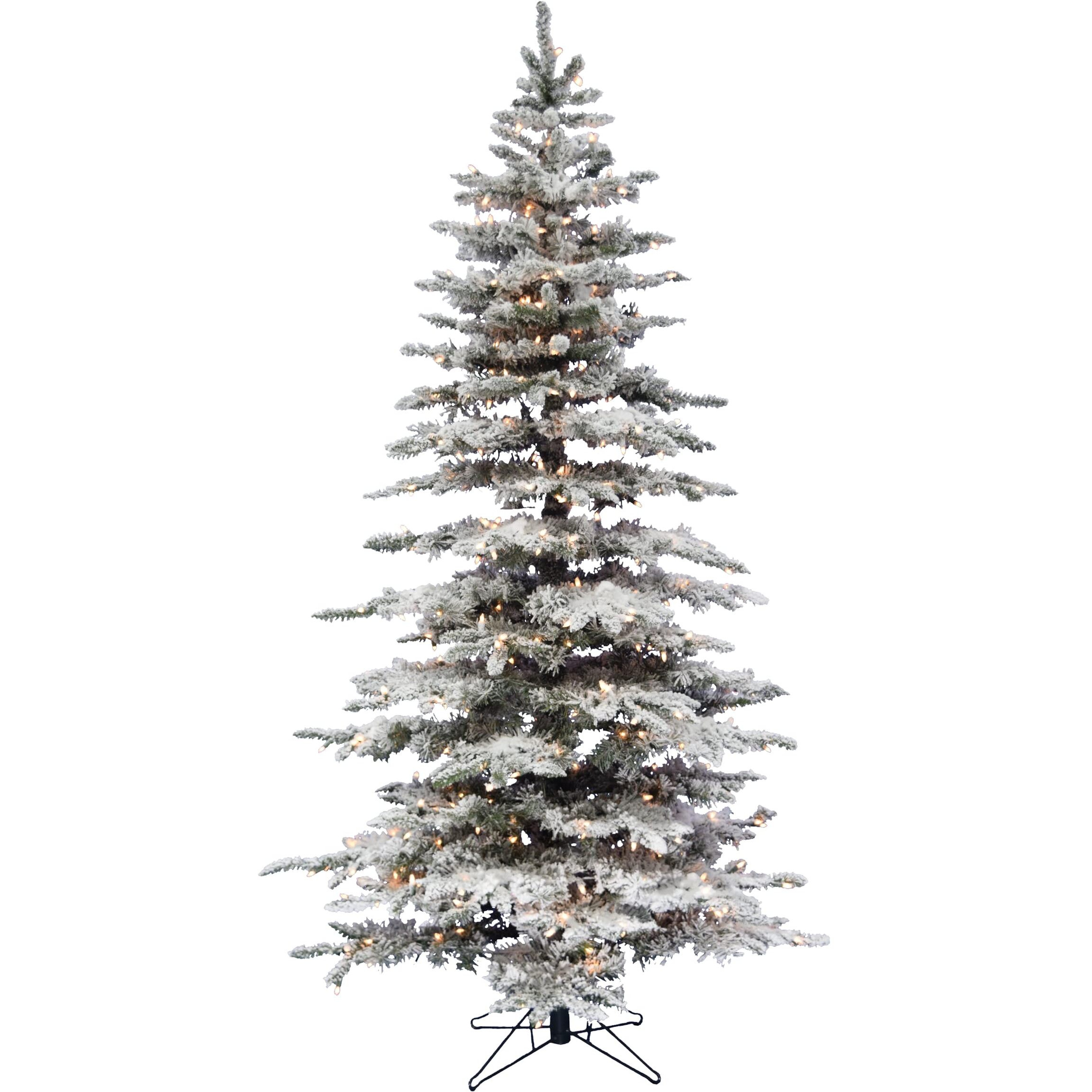 Christmas Time 6.5' Silverado Pine, Snow Christmas Tree, ClrSmtLgt,EZCnt