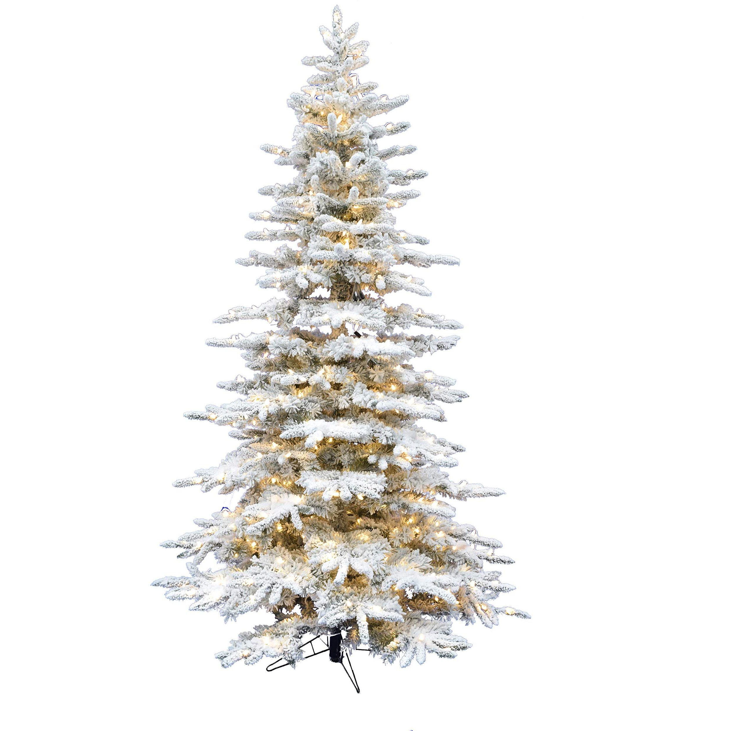 CT 6.5' White Pine, Snowy Tree, LED Lights, EZ Connect