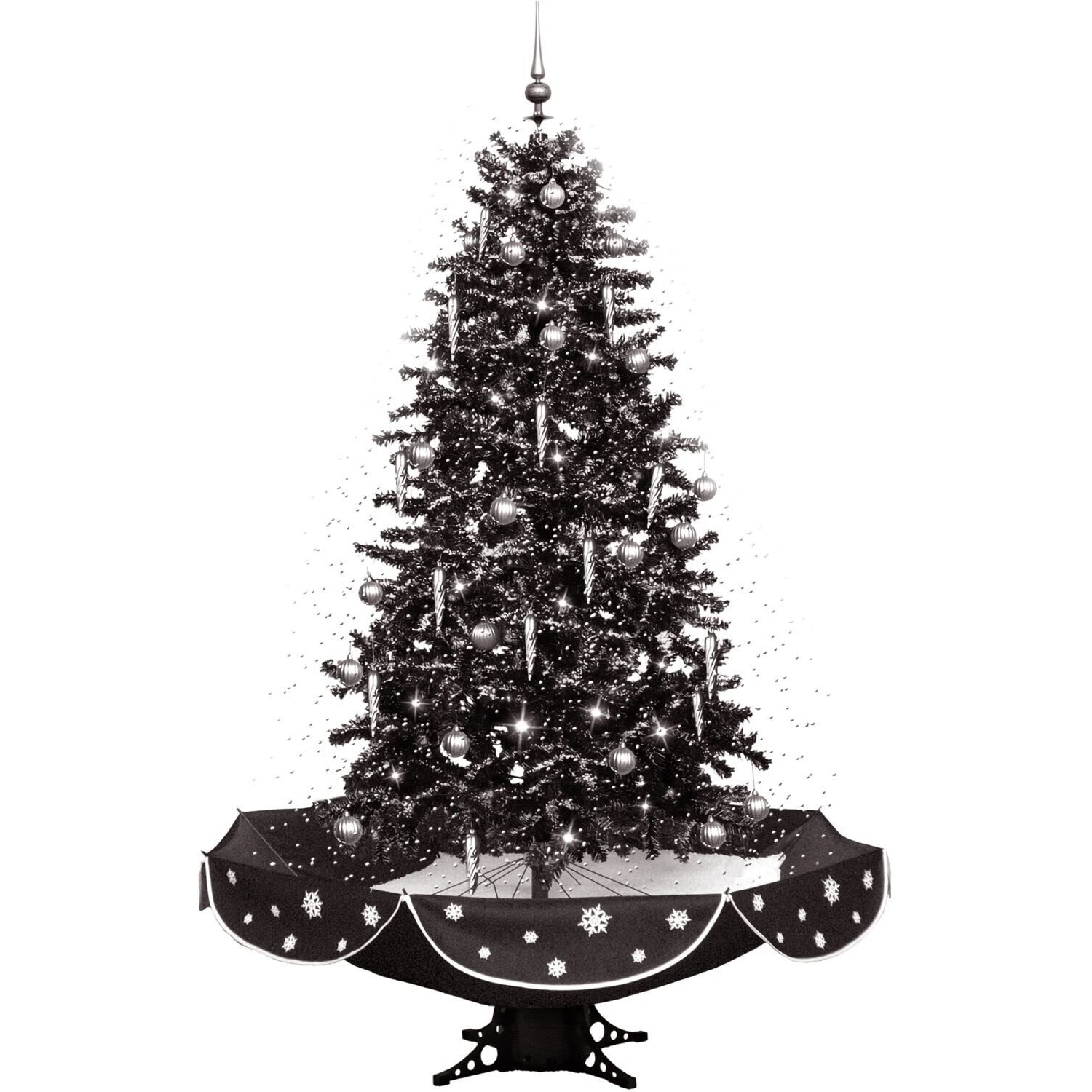 Fraser Hill Farm 75&quotH Black and Silver Snowy Tree