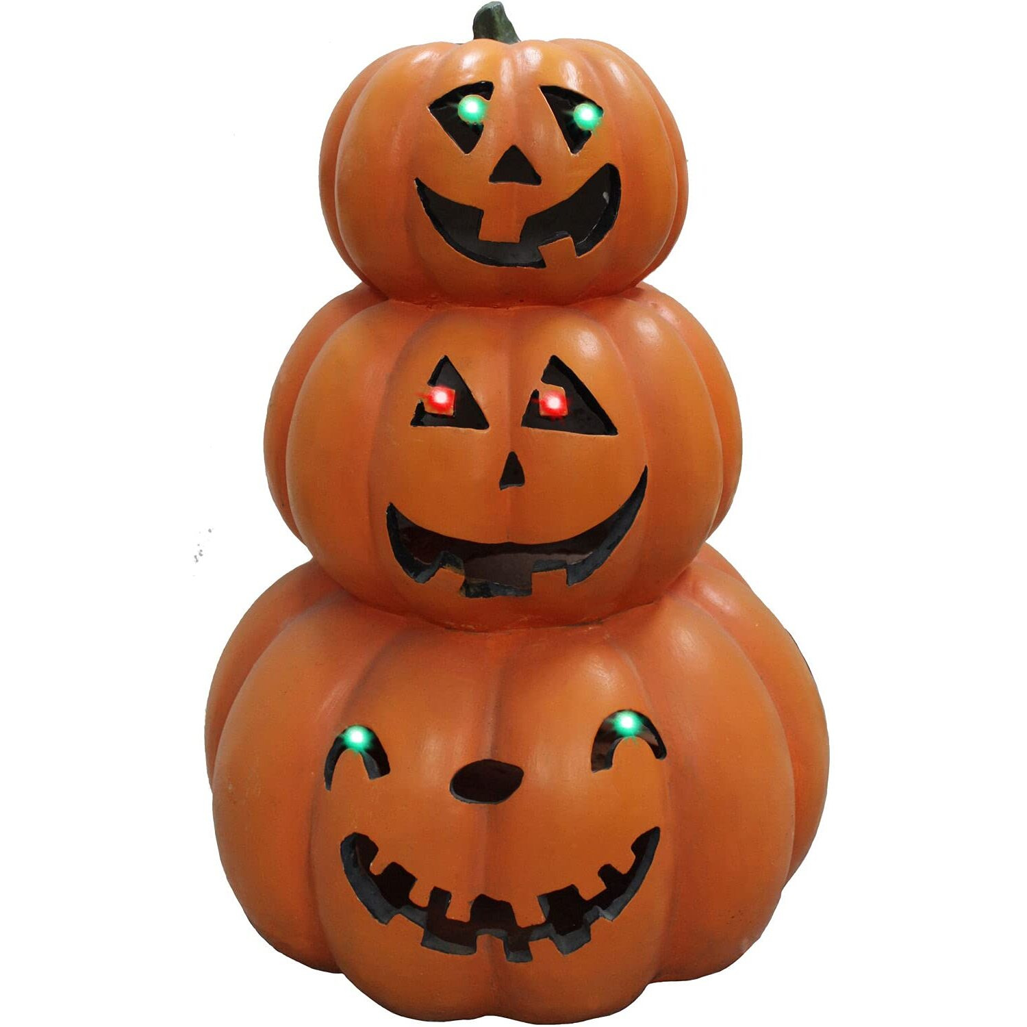 HHF 20" 3-Stack Jack O'Lanterns, 6 B/O LED Lights, 16.75x11.75x20&quotH